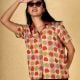 Handcrafted Apple Print Cotton Half Sleeve Casual Shirt